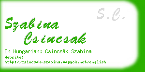 szabina csincsak business card