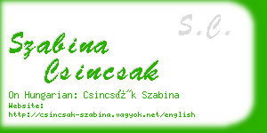 szabina csincsak business card